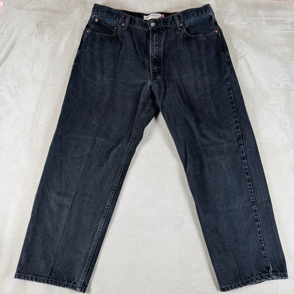 Vintage Y2K Levi's 550 Jeans Men's 42x30 Black Relaxed‎ Fit Straight Medium Wash - Picture 1 of 12